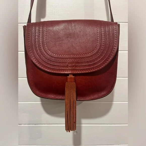 LUCKY BRAND Vintage Genuine Leather Crossbody Saddle Bag - Picture 2 of 8